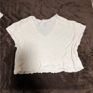 American Eagle Outfitters Cream Short Sleeve Top